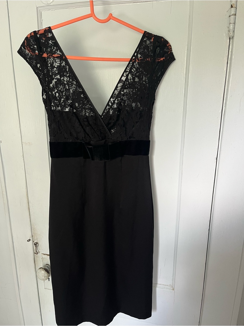 Banana Republic Black Lace V-Neck Midi Dress